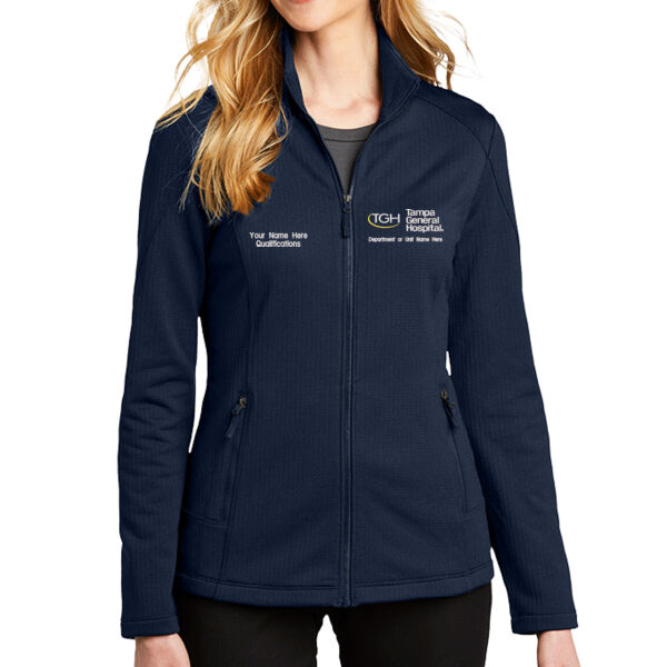 Name and Logo - Ladies Grid Fleece Jacket Thumbnail